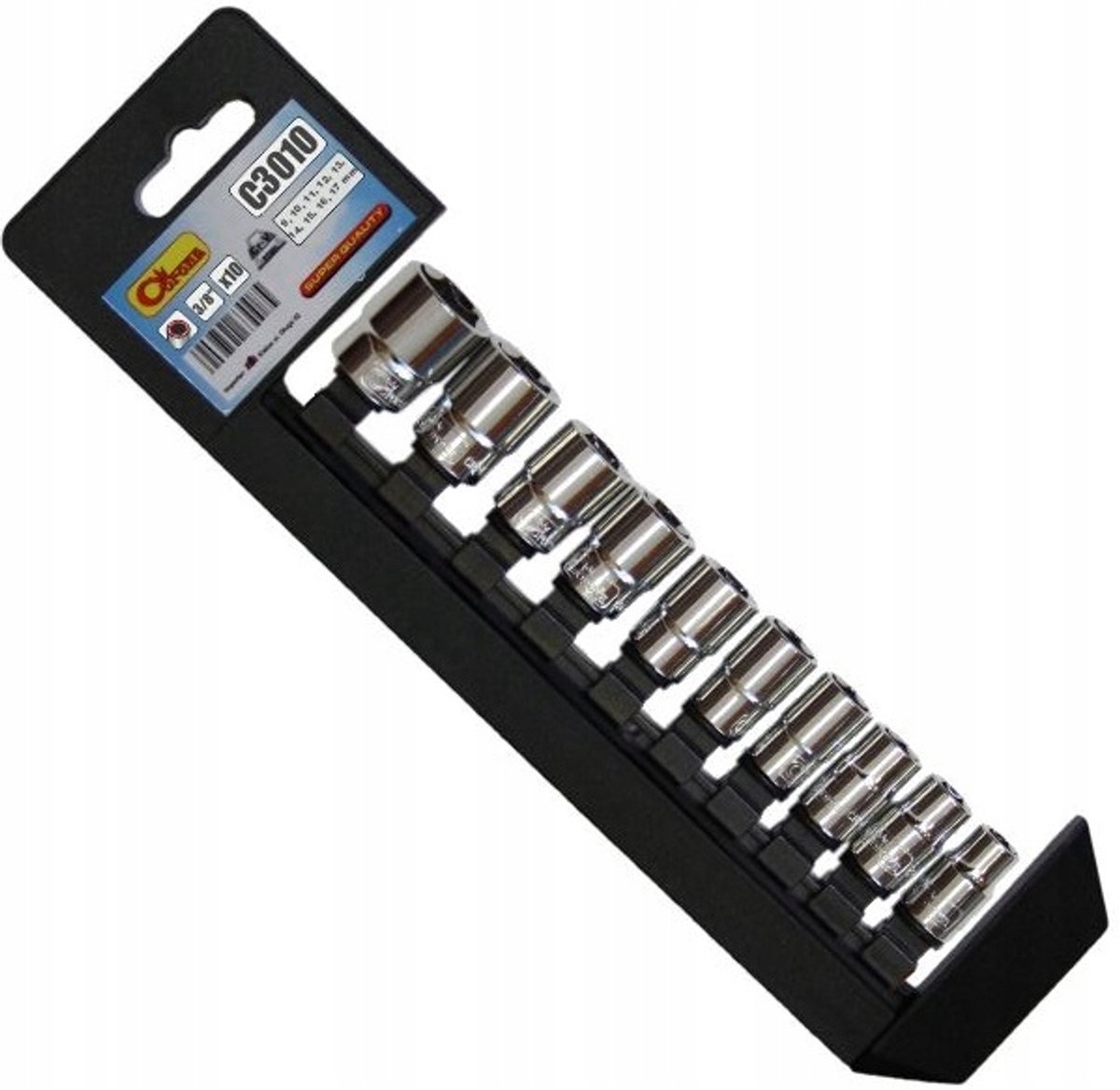 Dopsleutelset 3/8'' 9-19mm - 10 delig