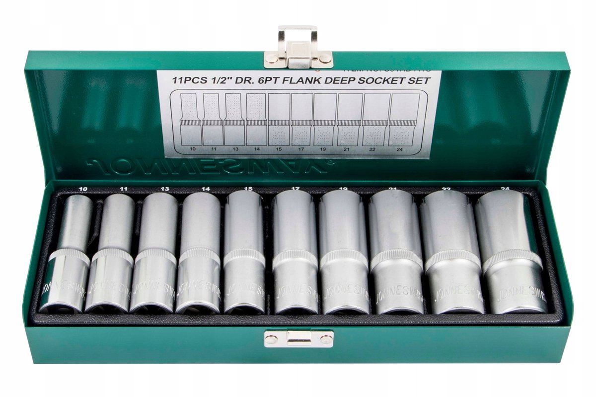 Jonnesway Lange 6-kant Dop Bits Set 1/2'' S04HD411S