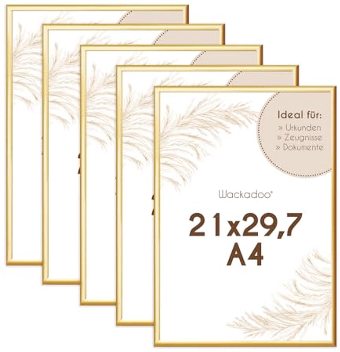 Gouden A4 Fotolijst Set van 5 voor Fotowand - Modern en Duurzaam
