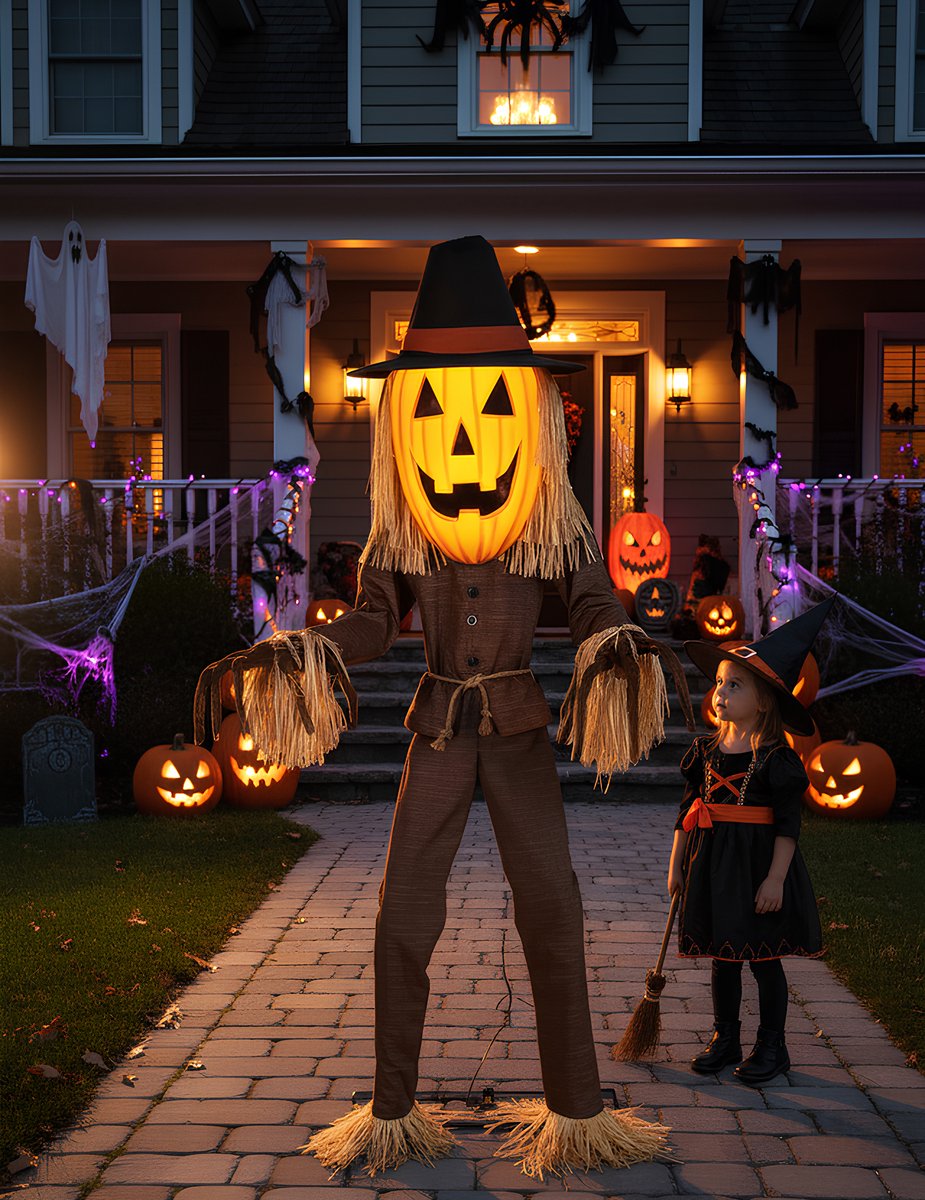 RIETHMULLER - Geanimeerde pompoendecoratie XL 182cm Jack O'Lantern met beweging en geluid