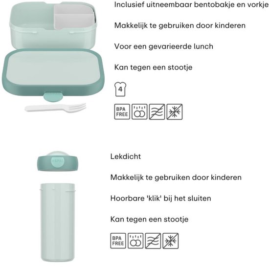 Mepal lunch set Campus – Boîte à lunch et gobelet pour enfants – Boîte à bento – Gobelet d'école – Paw Patrol Pups