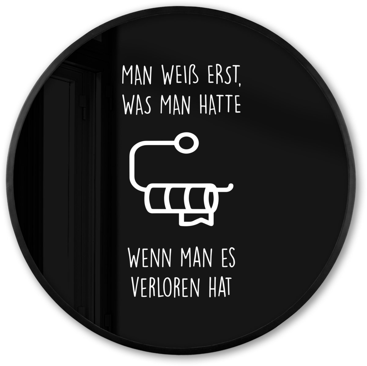 FrameYourWall Poster in lijst Rond - Fotolijst 80x80 cm - Posters - Quotes - WC papier - Zwart - Humor - Ronde posterlijst zwart - Decoratie - Wanddecoratie woonkamer - Muurdecoratie slaapkamer Multicolor