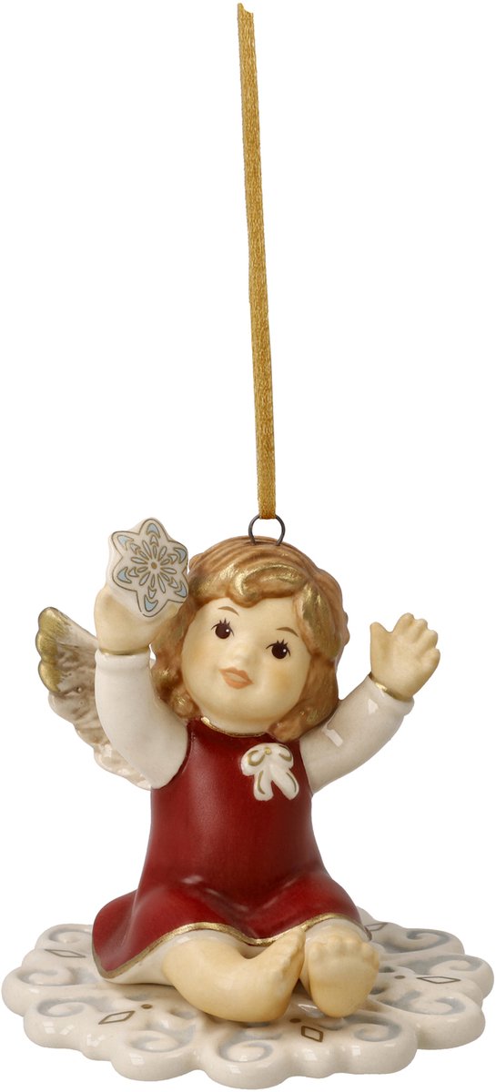 Goebel Kerst | Kersthanger Engel Mijn eerste dag rood | Aardewerk - 6cm - 2025