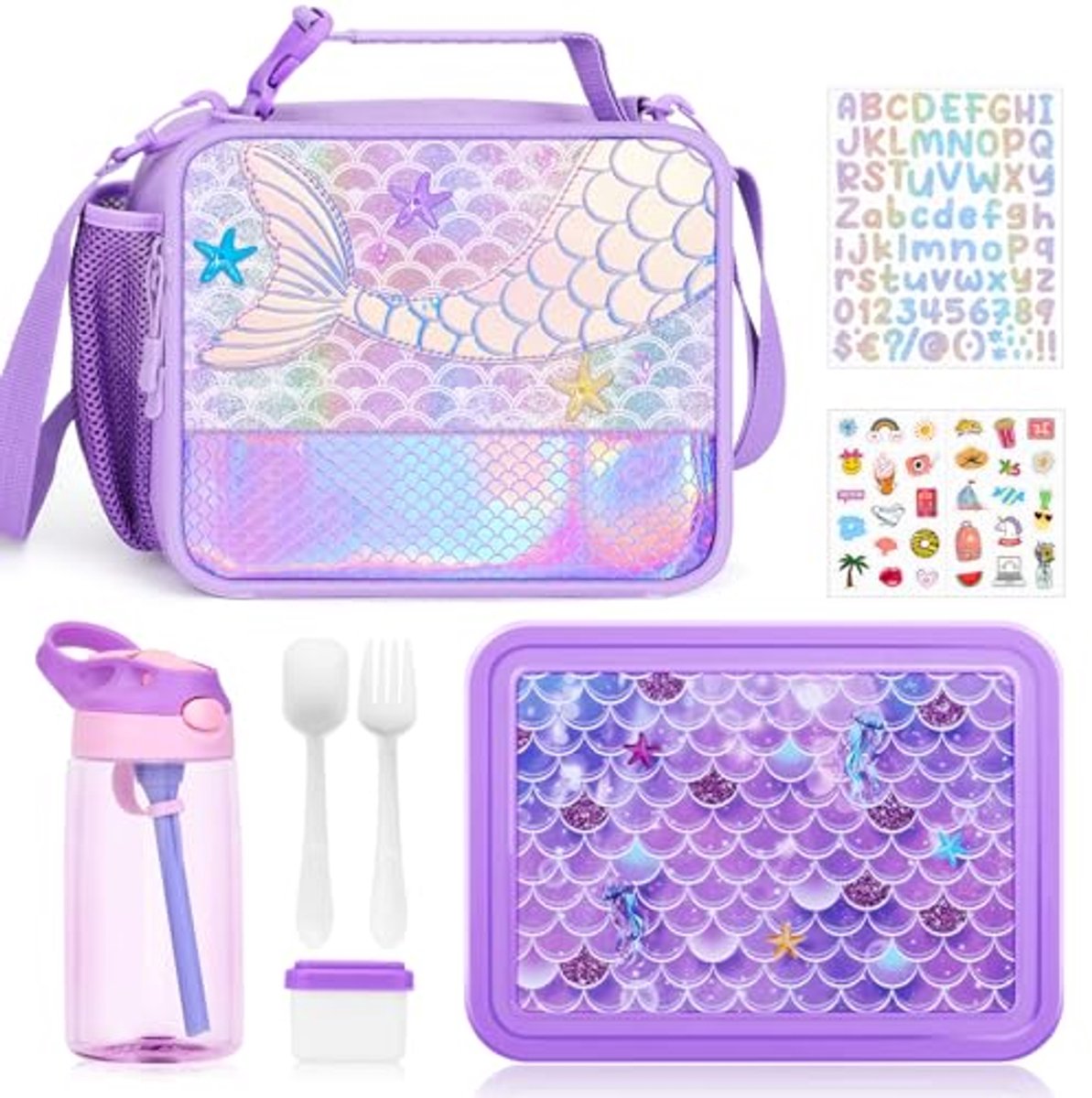 Image of 3-delige Lunchset voor Kinderen - Geïsoleerde Tas, Multicompartiment Bento Box & Waterfles - Lekvrije Lunchcontainers voor Peuters en Kleuters