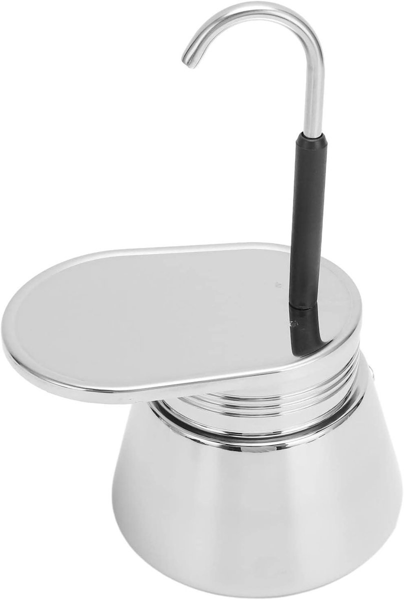 Allecto plus - Draagbaar Roestvrij Staal Mokka Koffiezetapparaat - Klassiek Ontwerp - Thuiskantoor en Camping - Eenvoudig te Bedienen - 50 ml