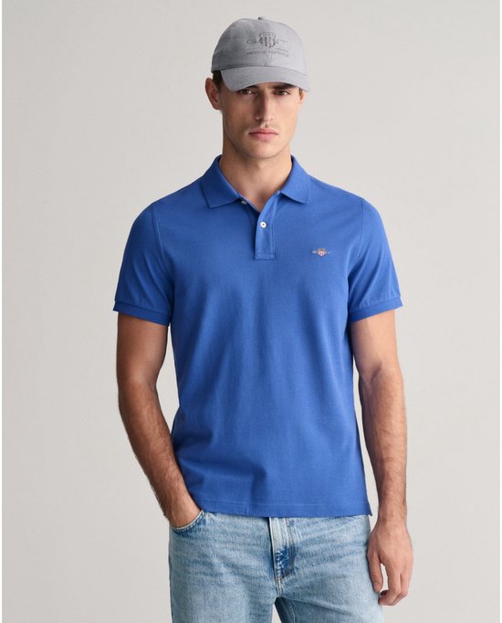 Polo homme GANT piqué logo bouclier bleu II