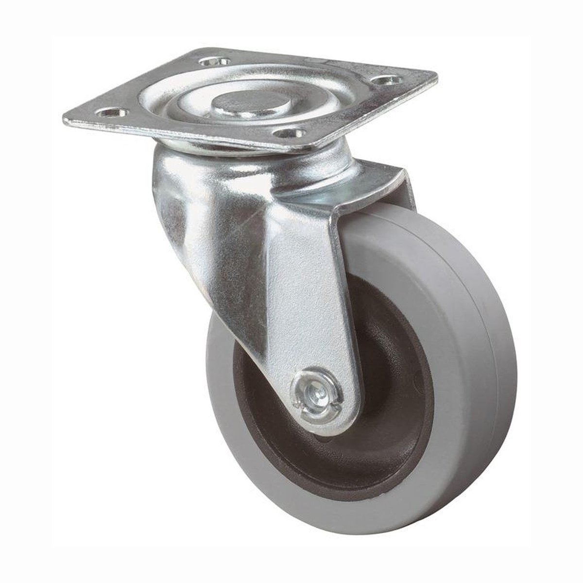 Zwenkwiel 50mm rubber totale hoogte 67.5mm