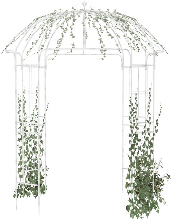 Metalen Tuinboog met Basis, Weerbestendige Rozenboog, Buiten Sterke Buisvormige Pergola Prieel, voor Buiten, Tuin, Tuin, Klimplanten (Color : Nero, Size : 260x230x25cm