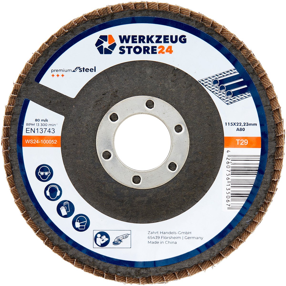 WS24 10x lamellenschijf 115 mm gebogen aluminiumoxide K 80 - WS24...