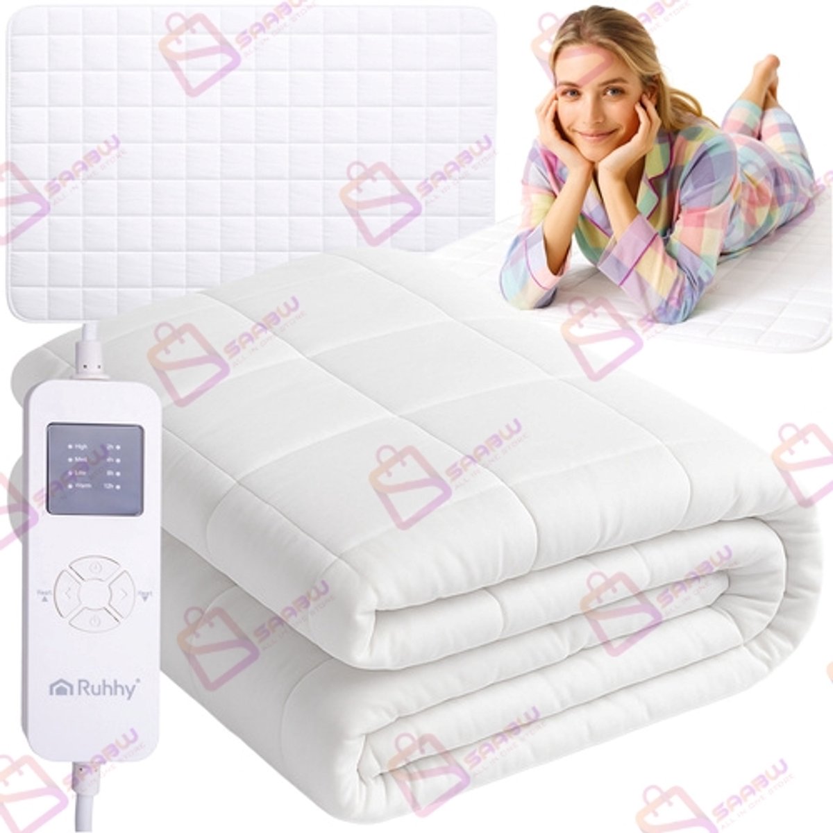 Elektrische Onderdeken - Heated Mattress Topper 190x80 cm -