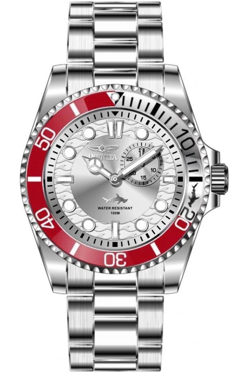 Invicta Pro Diver 49275 Heren Horloge - Waterdicht - Analoog - Quartz Uurwerk - Roestvrij Staal met zilveren Wijzerplaat - 43mm
