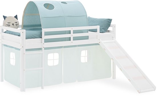 Lit mezzanine Homestyle4u - 90x200 cm - Menthe - avec toboggan