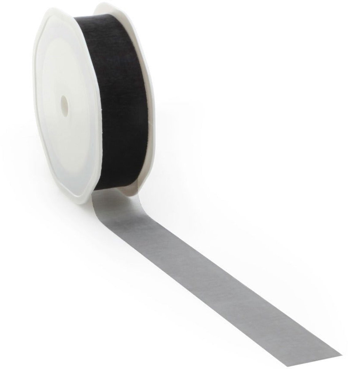 Zwart voile lint – 70 mm × 25 m – voile