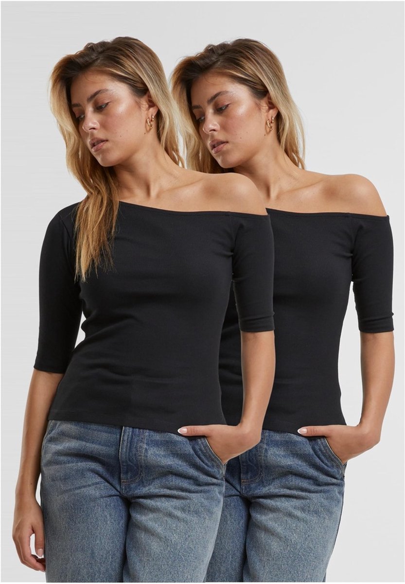 Urban Classics Organic Asymmetric Rib Top M Zwart