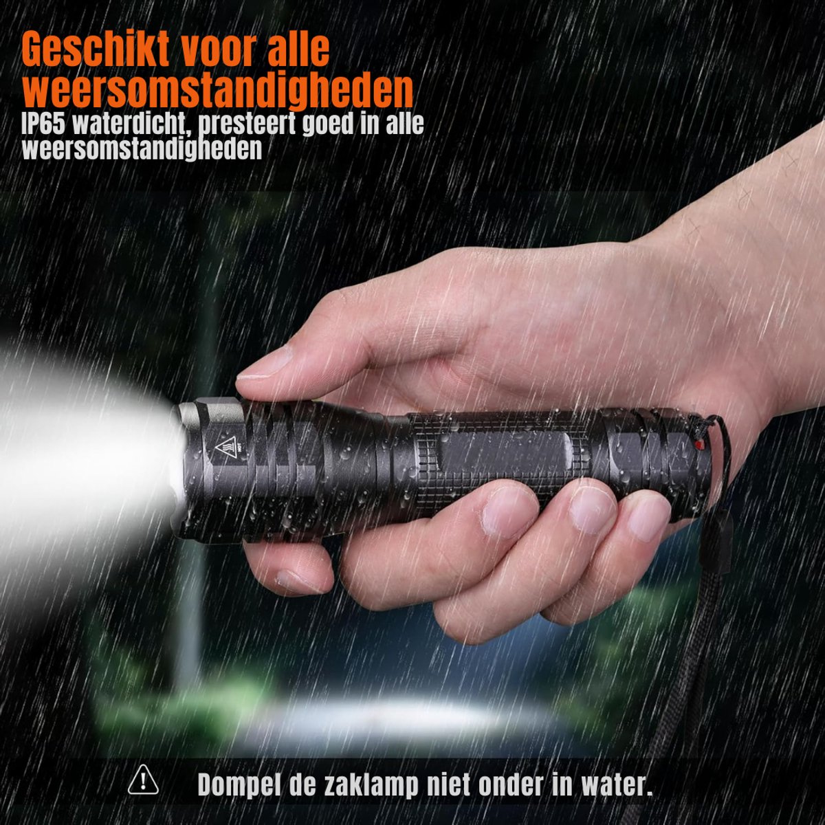 SCH® Zaklamp op batterijen - Zaklamp - Zaklampen - Zwart - 14cm x 4cm x 4cm