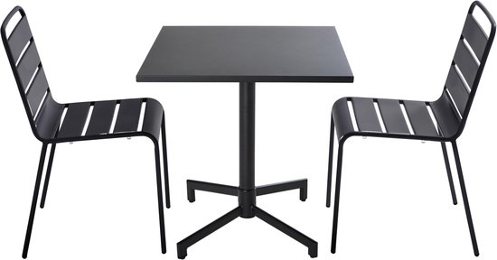 Set van 2 tuinstoelen CIVATE Metaal Zwart Set van 2 tuinstoelen CIVATE Metaal Zwart