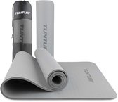 Tapis de yoga Tunturi 8mm - Tapis de yoga - Tapis de sport Extra épais - 180x60x0,8 cm - Sac de transport inclus - Antidérapant et Eco - Grijs