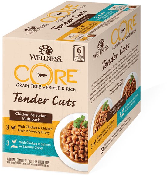 Wellness Core Tender Cuts Chicken Selection - Katten natvoer -  6 x 85 g