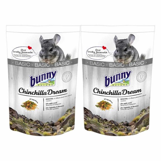 Bunny Nature Chinchilladroom Basic - 2 x 1,2 kg - Voordeelverpakking