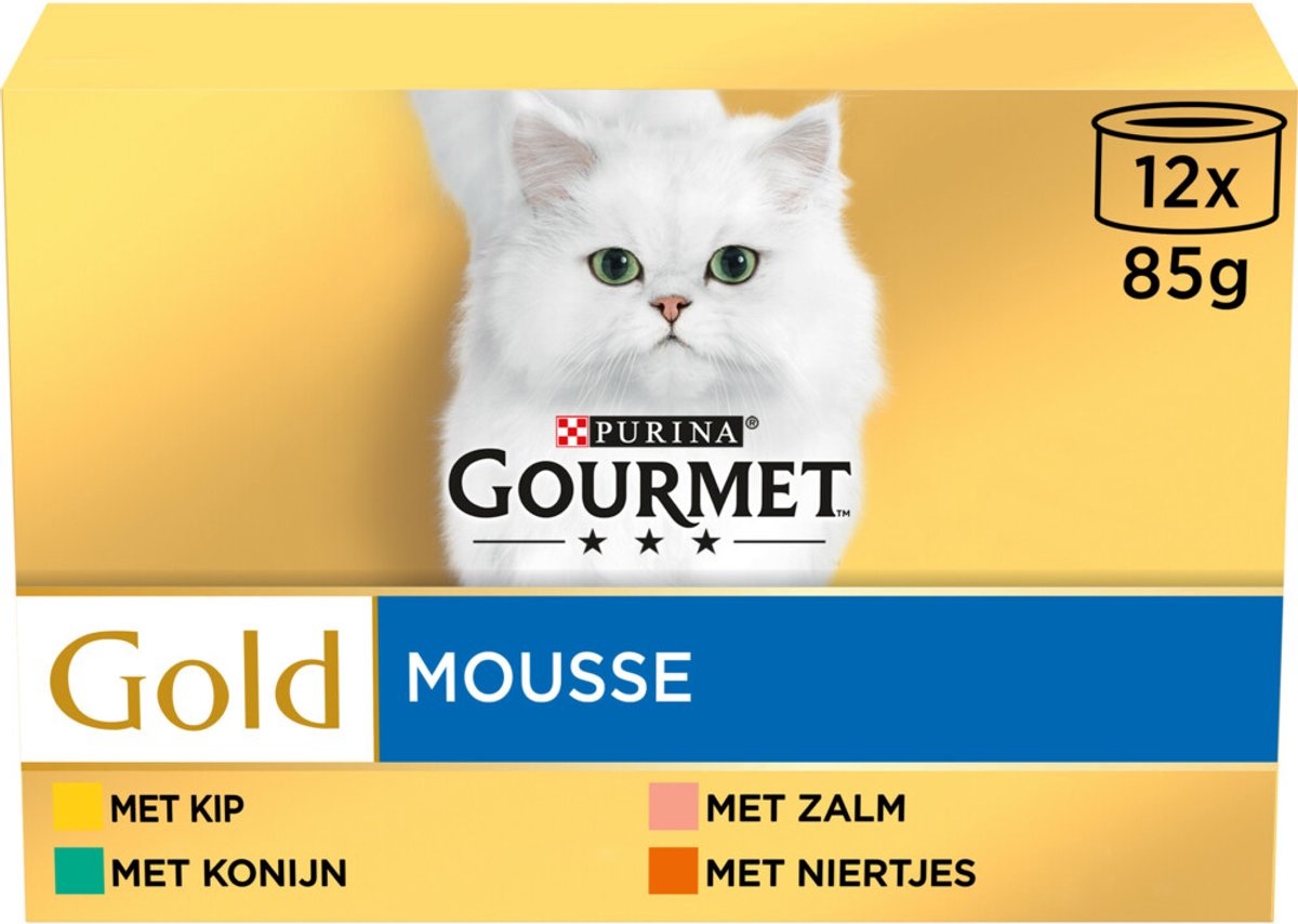 36 + 12 gratis! 48 x 85 g Gourmet Gold Kattenvoer - Mix (Konijn, kip, zalm & nieren)