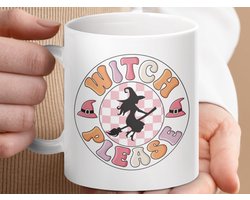 Mok Heks Alsjeblieft Mug, Halloween Koffie Mok, Retro Herfst Decor, Pastel Goth Drinkware, Vrouwen Heks Gift, Heks spreuk Mok