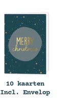 10 Kerstkaart met envelop - merry christmas - kerst - engels - christmas