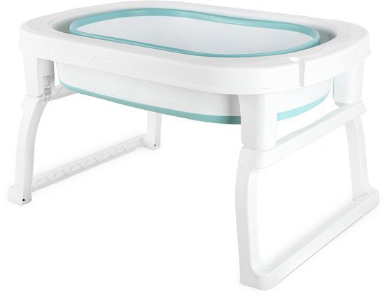 PIPIPOXER Babybadje - Inklapbaar bad - Met badkruk - Zitbad - Bath bucket - Blauw van Merkloos — afbeelding 4