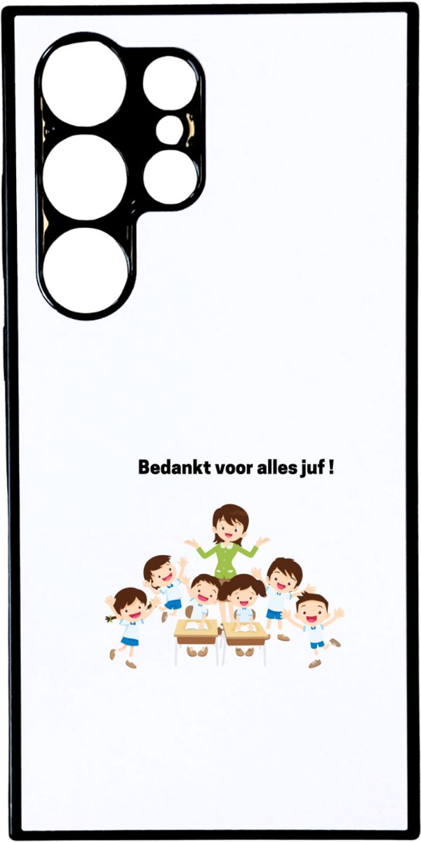 Hacebo® - bedankt voor alles juf! telefoonhoesje - leraressen - telefoonhoesjes - verjaardag - cadeautje voor juf - juf artikelen - kado - geschenk - gift - verjaardagscadeau - juffendag - hoesje geschikt voor Samsung Galaxy S24 Ultra
