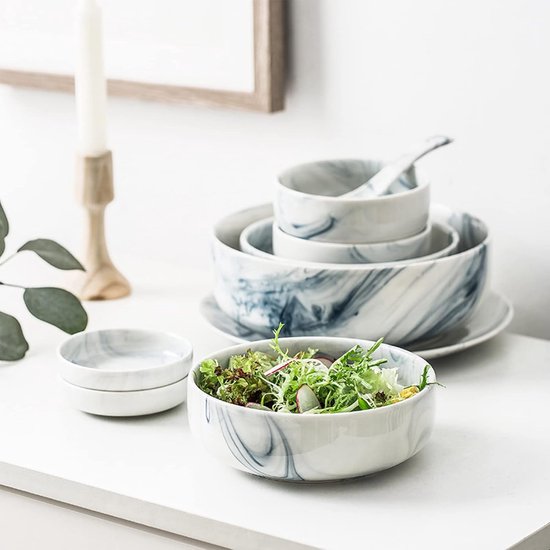CreaTable, 22413, Serie Nature Collection Water, 16-teiliges Geschirrset für 4 Personen, Kombiservice aus Steinzeug, spülmaschinen- und mikrowellengeeignet, Qualitätsproduktion