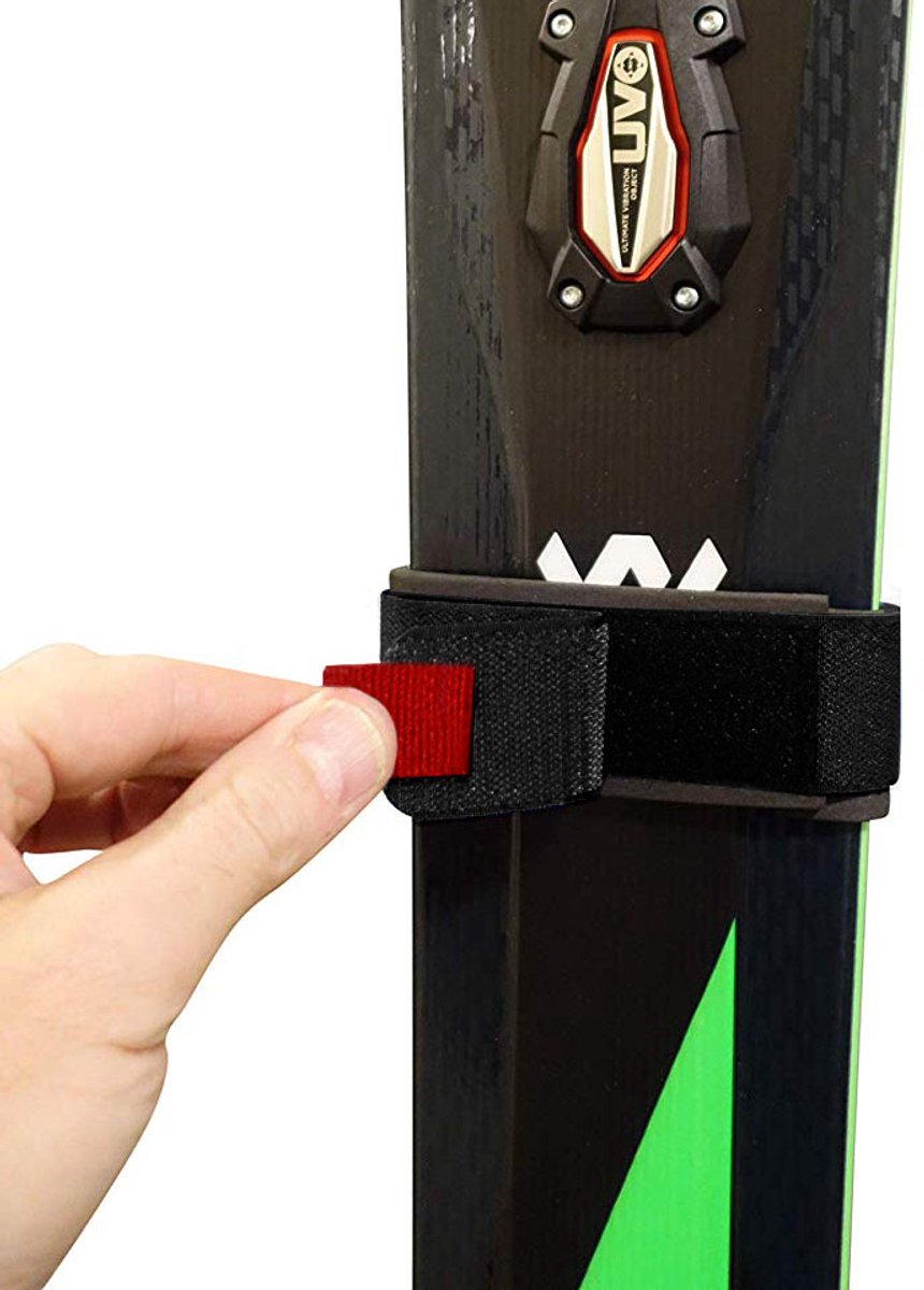 FEROCITY - 2 Pack: Skihouder - verstelbare schouderriem voor skirugzak - twee klittenbandsluitingen - Zwart