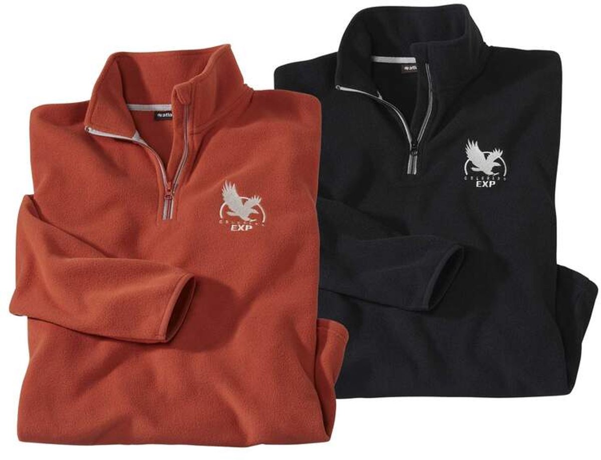 ATLAS FOR MEN - 2-pack truien van microfleece - Heren - Verkrijgbaar in grote maten - XL