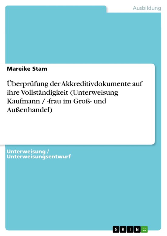 Überprüfung der Akkreditivdokumente auf ihre Vollständigk ... - cover