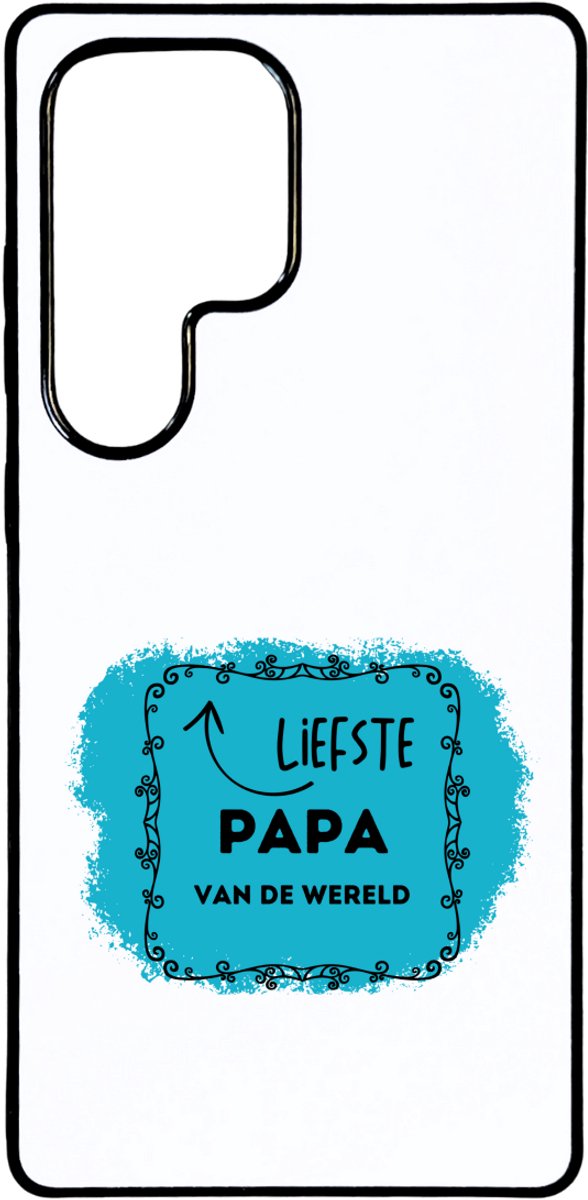 Hacebo® - liefste papa van de wereld telefoonhoesje - Papa - de liefste vader - telefoonhoesjes - vader cadeautjes - vaderdag - verjaardag - geschenk - kado - hoesje geschikt voor Samsung Galaxy S25 Ultra