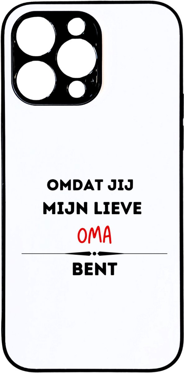 Hacebo® - omdat jij mijn lieve oma bent telefoonhoesje - Oma - de liefste oma - telefoonhoesjes - verjaardag - cadeautje voor oma - kado - geschenk - hoesje geschikt voor iPhone 14 Pro Max