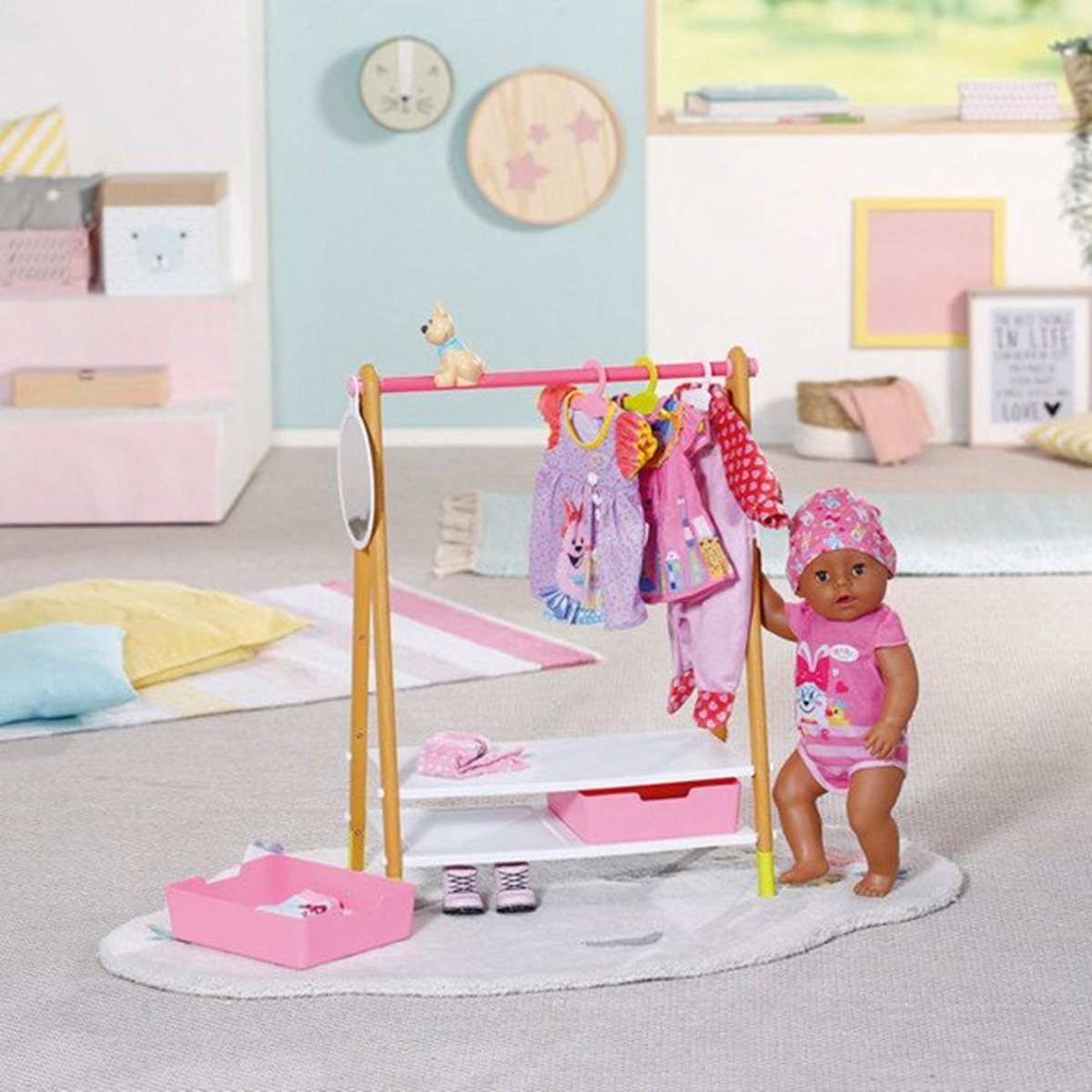 BABY born - Kledingrek - Poppenkleertjes - Incl kledinghangers — afbeelding 7