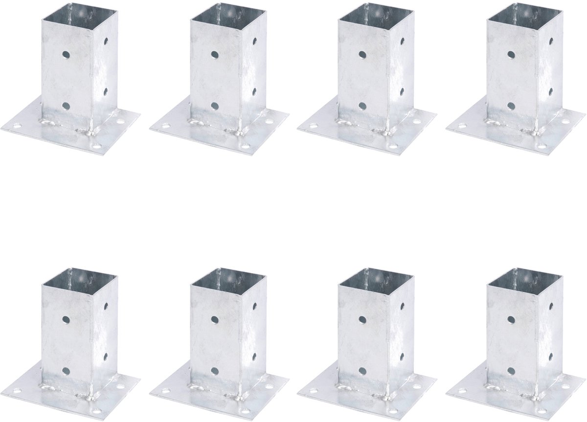 Alberts 8 x opschroefhuls, Befestigung an Geraden, 71x71 mm, thermisch verzinkt, voor opschroeven