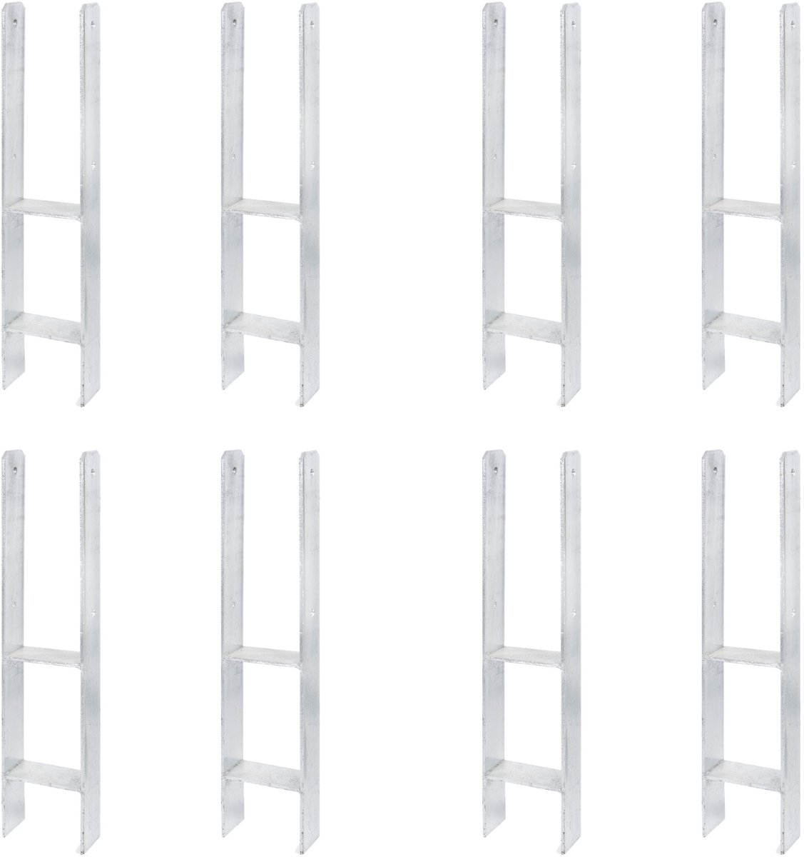 Alberts 8 x H-paaldrager, 121x600 mm, materiaaldikte 6 mm, diepte 60 mm, thermisch verzinkt