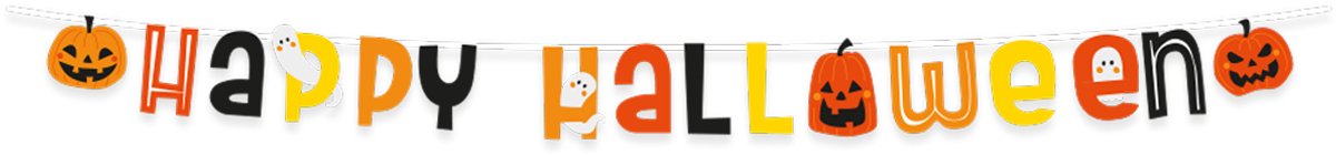 BTH - Letterslinger - Happy Halloween - Halloween Decoratie - Halloween - Halloween Versiering - Vlaggenlijn - 1 Stuk
