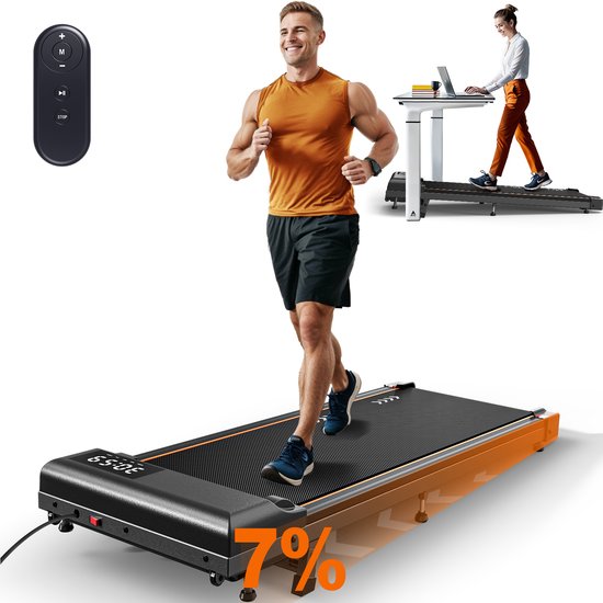 Foto: Mettlematic walking pad incl 7 niveau helling 2 25 pk motor compact loopband voor thuis 1 6 km h geen montage