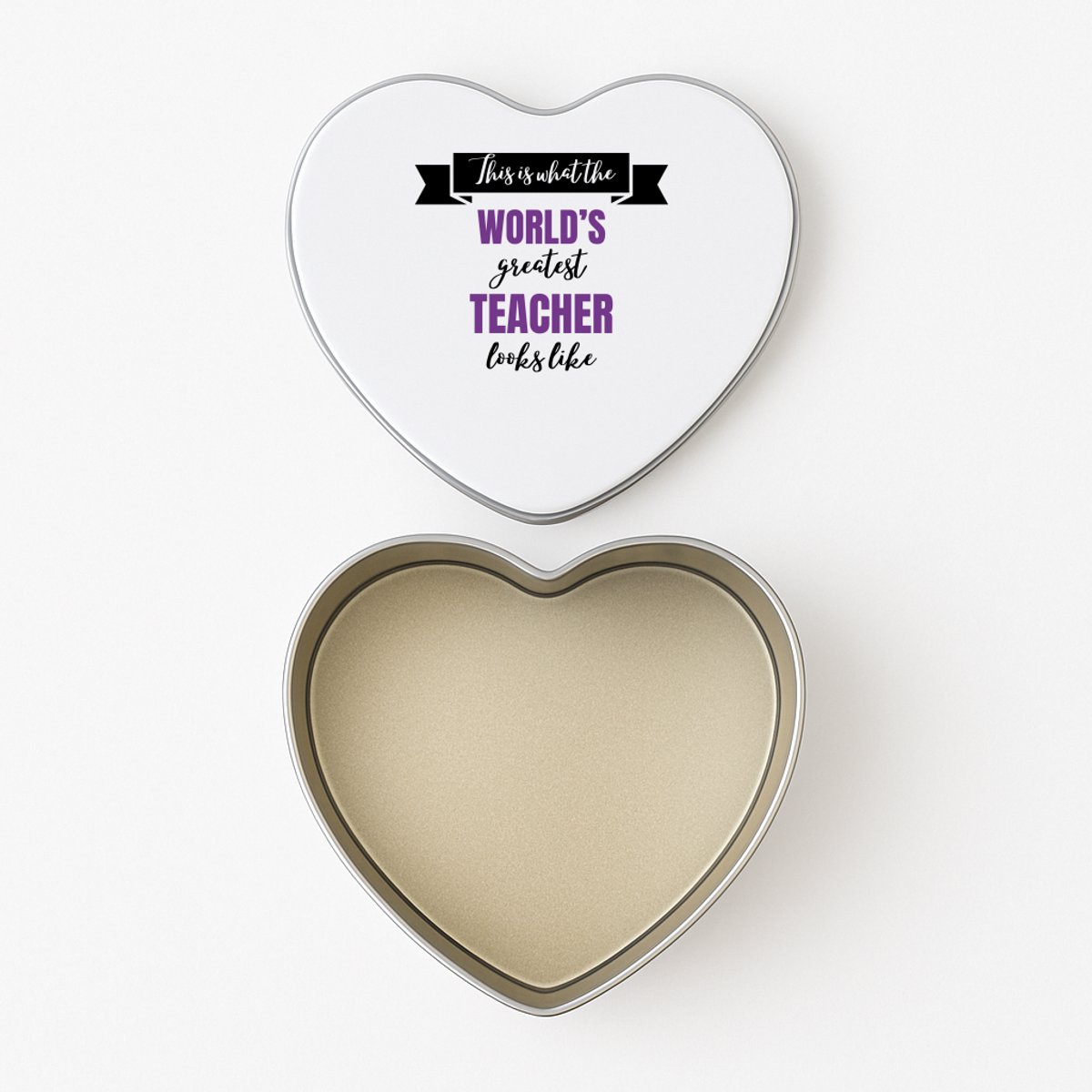 Hacebo® - Greatest teacher looks like koektrommel hart - Leraar - beste leraar - koekblik – koektrommels – bewaarblik - snoeptrommel - school - verjaardagscadeau - afscheidscadeau - kado - gift - geschenk - koek trommel - 15 x 15 CM