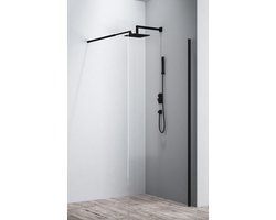 WOON-DISCOUNTER.NL - WOON-DISCOUNTER.NL - Roka 80 x 200 - 8mm - Inloopdouche - - Nano coating - Easy Clean - Douchewand - 101080BLK - - 101080BLK