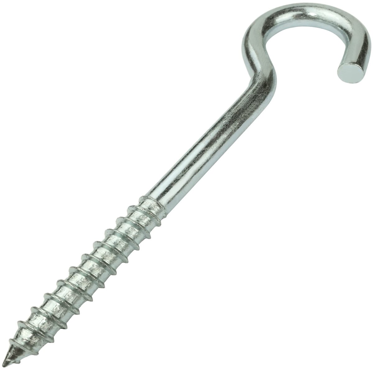 C57995 - Set van 10 haakjes schroeven Ã˜8x80mm - Open haak met zelftappende schroef - Gegalvaniseerd staal - Zilver