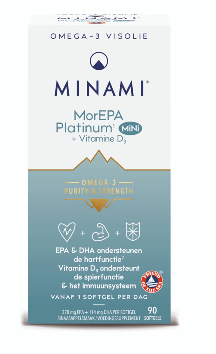 Minami - MorEPA Platinum Mini + Vitamine D3 - 2 x 90 softgels - Voordeelverpakking
