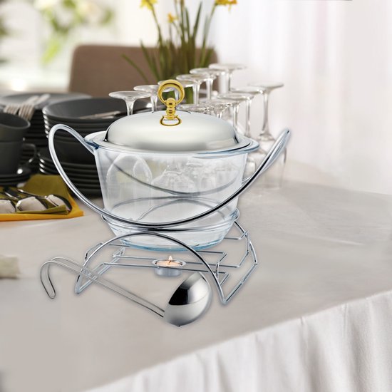 Klausberg 7920 - voedselverwarmer - pot vorm - RVS / glas / 4 liter — afbeelding 5