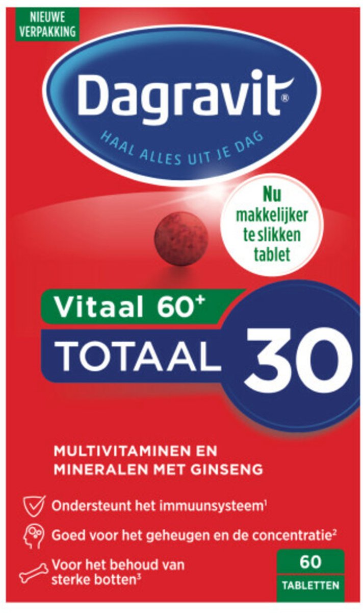 Dagravit - Vitaal 60+ Multivitaminen - 4 x 60 tabletten - Voordeelverpakking