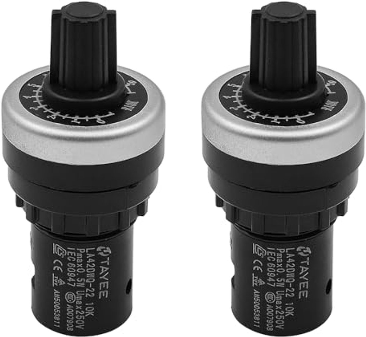 Variabele Snelheid Potentiometer 2 STUKS 22mm 10K Ohm - Roterende Potentiometer voor Frequentieconversie en Snelheidsregeling