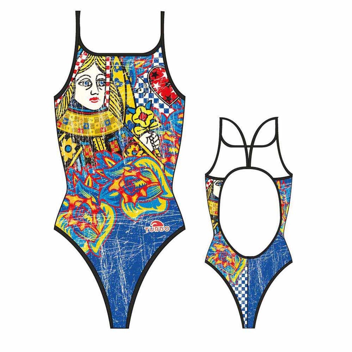Turbo Queen Heart Vintage Zwemkleding Veelkleurig 4XL Vrouw Multicoloured