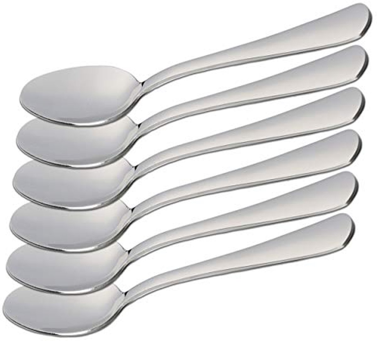 Set van 6 roestvrijstalen dessertlepels - 15 x 3,2 cm
