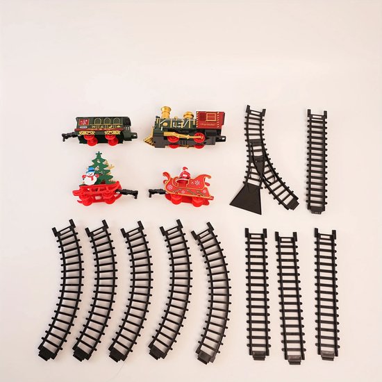 Speelgoedtrein 12-delige Set Kersttrek-set Voor De Boom Met Lichten En Geluiden, Kerstspeelgoed Kersttrein Set