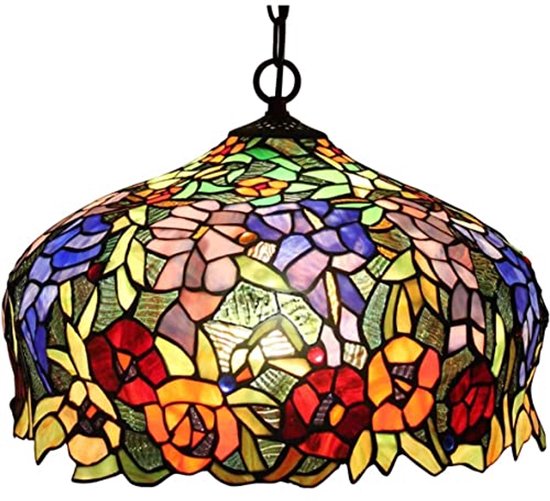 LumiLamp Tiffany Tafellamp Vogel 58 cm Bruin Geel Glas Tiffany Lampen